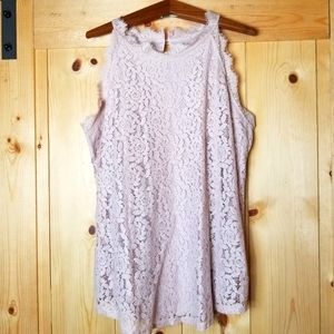 Berryou Women Lace Crochet Hollow Out Tank Top Casual  Sleeveless Blouse NWT